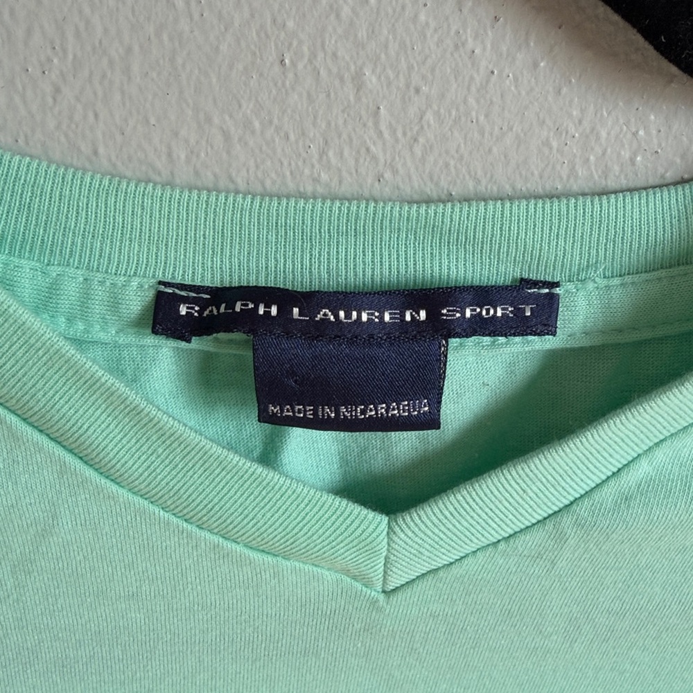 Ralph Lauren Sport Women’s Mint Green V-Neck Shirt - Picture 2 of 6